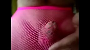 curved low h. small dick erection sexy pink fish net - [5-17-14-5516]