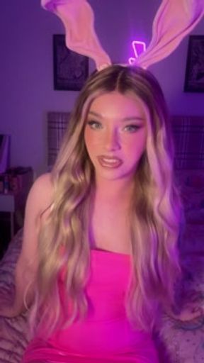 trans shemale teases her big girl cock in pink pvc lingerie white fishnet stocking transgender