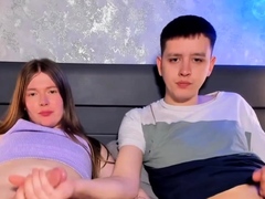 Shemale and her guy friend stroking their cocks together