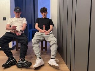2 guys wanking uncut weenie and cum