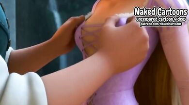 Tangled Rapunzel Gets Caged Tight Wet Pussy Choked By CGI Cartoon Filth