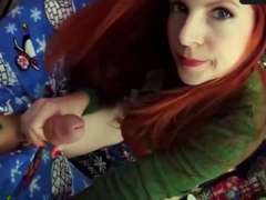 POV Christmas compilation featuring a redhead milf with