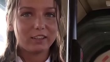 Girl stripped naked and fucked in public bus