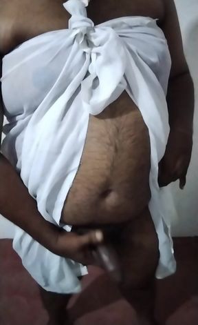 Chubby Cute CD Show her body With cute White  dress