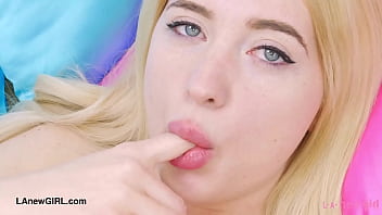 Cute teen blonde shows her sexy body