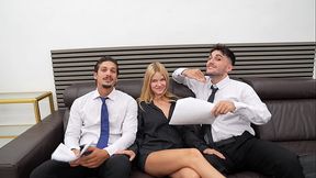 Interview ends in a Hardcore Threesome, she gets Double Penetrated - Rossa Vax