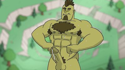 Cartoon porn game with hung guys and orcs in hardcore action