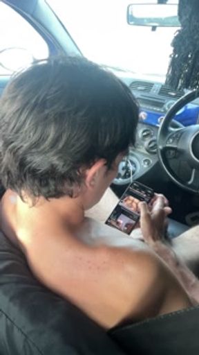 boy caught jerking in car