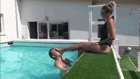 GABRIELLA - Holidays in the villa - Foot worship, HARD face kicking, foot smother UNDER WATER (EXTREME CLIP!)