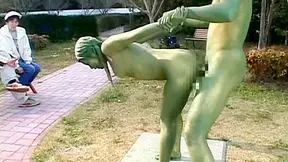 Painted Public Statute Desecrated in Raw Outdoor Sex Act – Scene 7