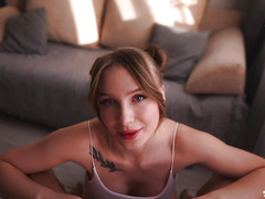 Step sister with a caked face in cum, ready for a super porking hot, gonzo porn session.