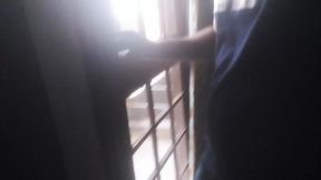 Seeing his land, he starts to fist