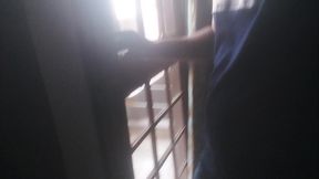 Seeing his land, he starts to fist