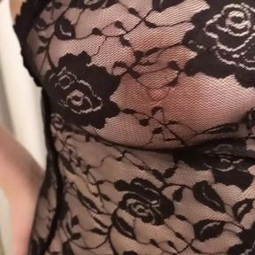 Wife in Lingerie holdup Stockings