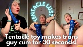 Tentacle Lust - tentacle toy makes trans guy cum for 30 seconds! Jaq Quicksilver - ftm, big clit, pussy, fantasy dildo, real orgasm - 720p mp4
