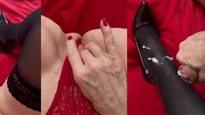 Redhead MILF submits to her man's lustful desires