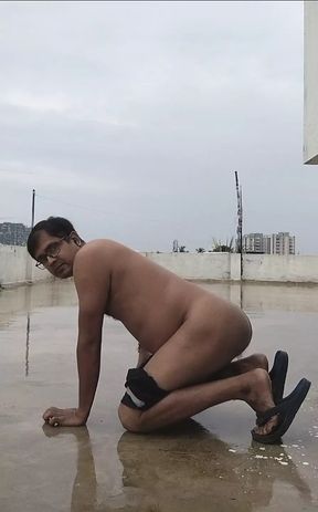 Nude in the rooftop.