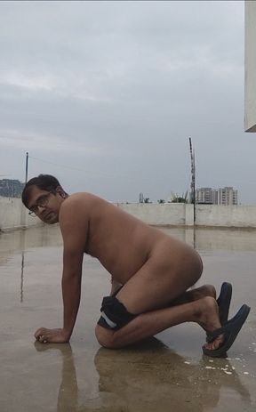 Nude in the rooftop.