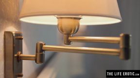 ”Horny beauty Emily J rubs & fingers that bushy beaver”