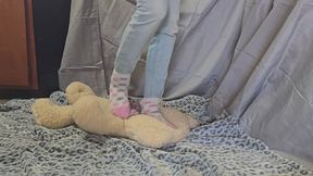 Chrissy fuzzy sock trample