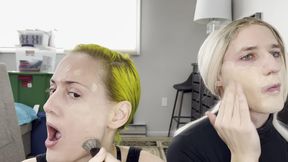 Drag Queen and Woman Makeover Transformation - Foundation and Eye Shadow