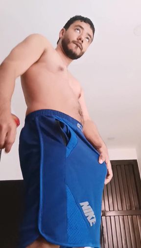 Erection and Morning Masturbation with a Lot of Precum