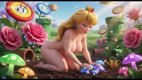 3D Animation Princess Peach Takes It All Deep in the Garden
