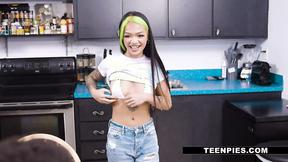 ”Tutor Puts black cock into Eager Ebony Teen Paisley's Mouth”