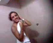 My shy latina girlfriend is not in the mood in the shower