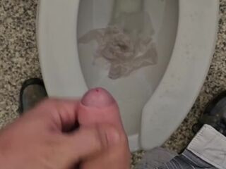 Public pissing then cumming right after ???? I heard some come in the bath but I still went for it