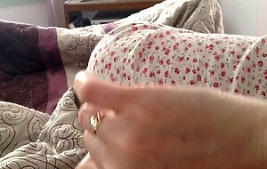 she pulls back my foreskin & tickles my knobb