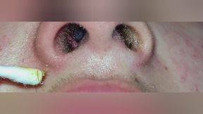 Mi nariz en primer plano, su textura y limpieza nasal.