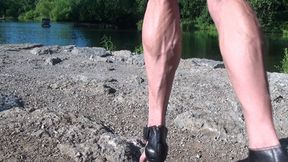 Tempest in bitch heels on gravel