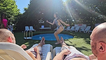 Orgy party in a Swimming Pool.