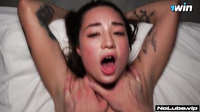 Choked raw on her college cum dump cumshot face fuck