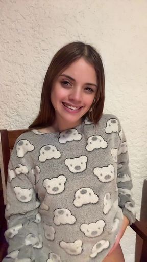 Smiling girl in pajamas
