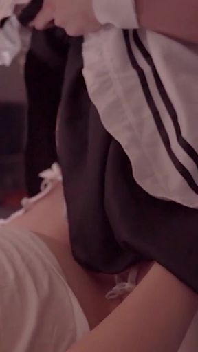 Bocchi the Rock, Valentain Maid Cosplayer covered dick in fresh cream, Crossdresser ladyboy get fucked handjob part.5   Clip 2