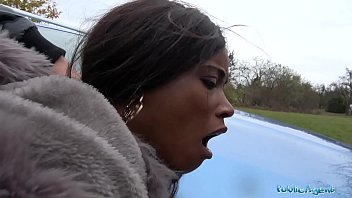 Black British babe Kiki Minaj gets pounded in public