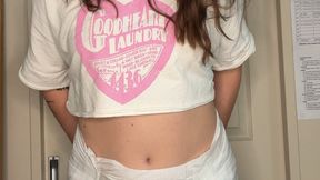 First Time Peeing into Adult Diaper