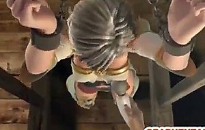 Caught 3d hentai girl in chains gets dildoed by monster