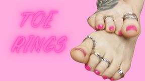 Lady Angela your DOMINA girlfriend is wearing toe rings - fetish foot tattoo pedicure soles feet