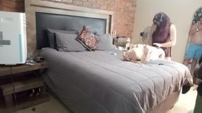 Too hungry y girls and two horny old men