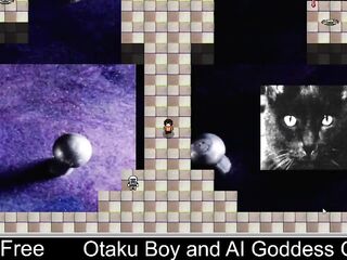 Otaku Hunk and AI Female-slaver Hotty (free game itchio) Puzzle, Adventure, 2D, Adult, Anime, Eroge, Erotic, Manga, Boy protagonist, NSFW, Surreal