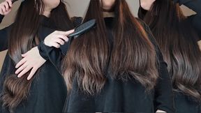 LONG HAIR BRUSHING ASMR - Hair Brushing with FemDomme Countess Wednesday - Natural Hair, Goddess Worship, Hair Fetish MP4 1080p