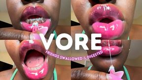 Vore Fantasy: Tiny Friends Swallowed & Digested - Giantess - Ebony - Mouthfetish - Uvula - Drool - Biglips - Longtongue - Fetish