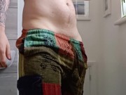Pants, a six-pack, and a full bladder