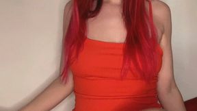 Princess Diss makes you stroke your cock to her dirty feet and worn socks!