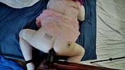 Femboy in Cute Pink Dress Doggy Rides BBC Dildo & Anal Gapes