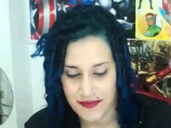 Amateur busty brunette masturbates and does hand job