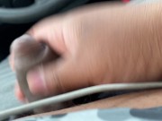 Fat guy give his self an handjob in broad daylight ! Lotion rubdown !